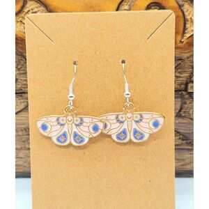 Whimsical Moth Earrings Cottagecore Fairycore Naturecore Boho